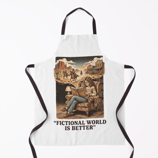Item preview, Vintage Book Lover Illustration Fictional World is Better Retro Western Aesthetic designed and sold by urbinet.