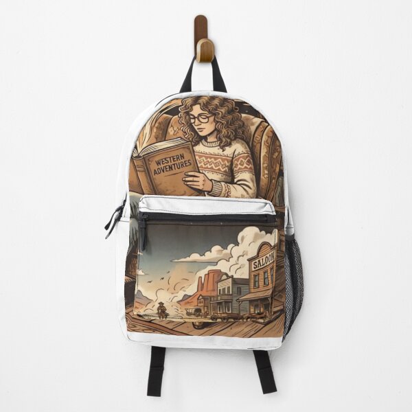 Item preview, Vintage Book Lover Illustration Fictional World is Better Retro Western Aesthetic designed and sold by urbinet.