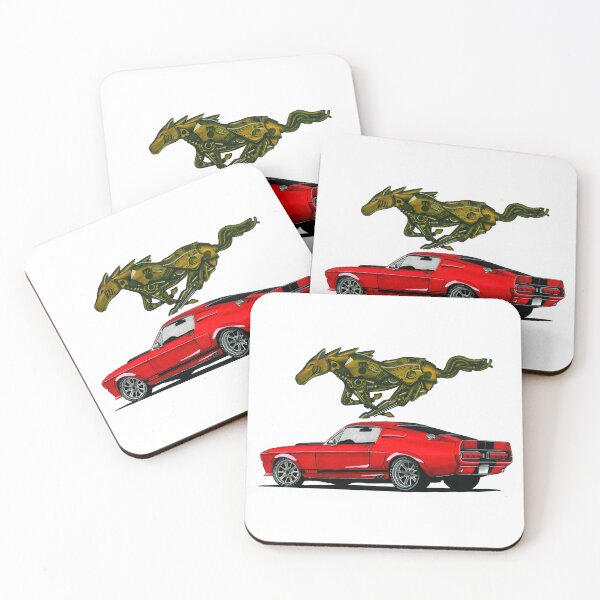 Item preview, Exclusive drawing legendary modified american red muscle car GT500 Coupe Eleanor designed and sold by Cars23.