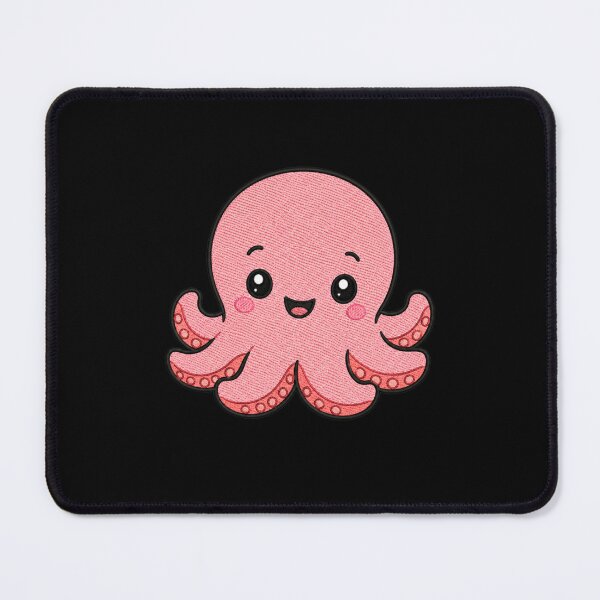 Item preview, Cute Kawaii Happy Octopus – Smiling Pink Octopus | Minimal Embroidery Style designed and sold by ColorSplash123.