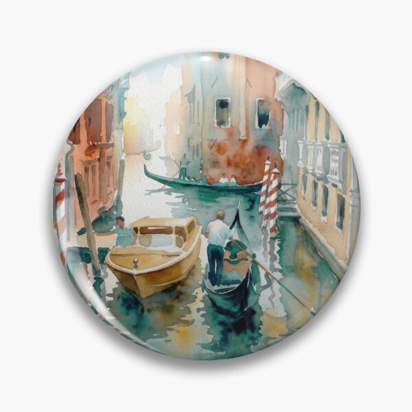 Item preview, Venetian Tranquil Canal Watercolor Scene designed and sold by caracatita75.