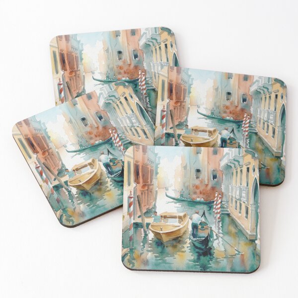 Item preview, Venetian Tranquil Canal Watercolor Scene designed and sold by caracatita75.