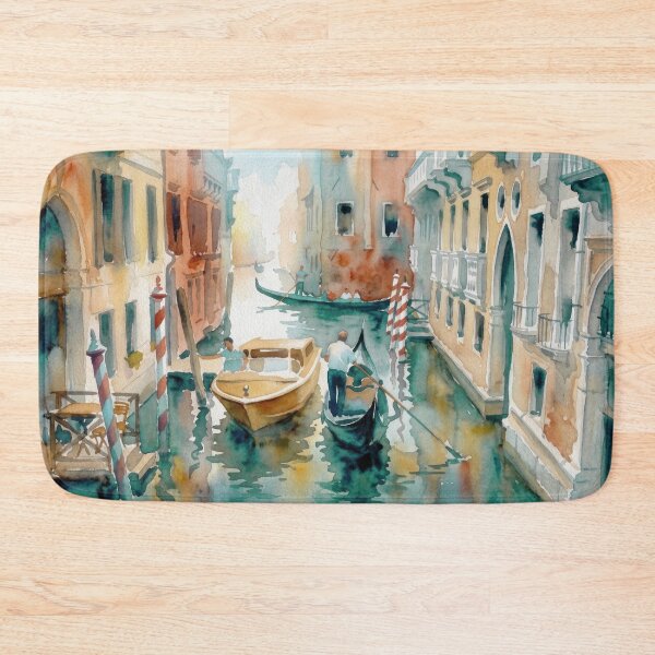 Item preview, Venetian Tranquil Canal Watercolor Scene designed and sold by caracatita75.