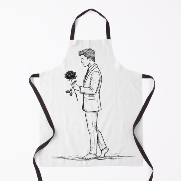 Item preview, Minimalist Barefoot Man in Suit with Black Rose Sketch T-Shirt designed and sold by MerchlyMike.