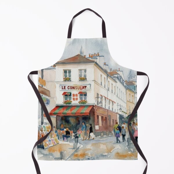 Item preview, Visiting Montmartre - Paris Watercolor Painting designed and sold by caracatita75.