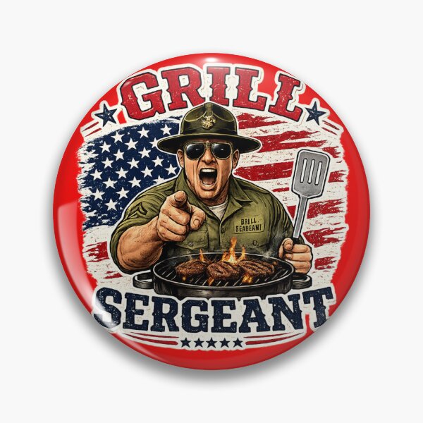 Item preview, Grill Sergeant Funny 4th of July Shirt – BBQ Patriotic T-Shirt, Red White & Blue Cookout Humor designed and sold by Laughprints.