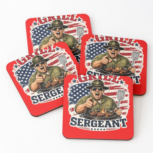 Item preview, Grill Sergeant Funny 4th of July Shirt – BBQ Patriotic T-Shirt, Red White & Blue Cookout Humor designed and sold by Laughprints.