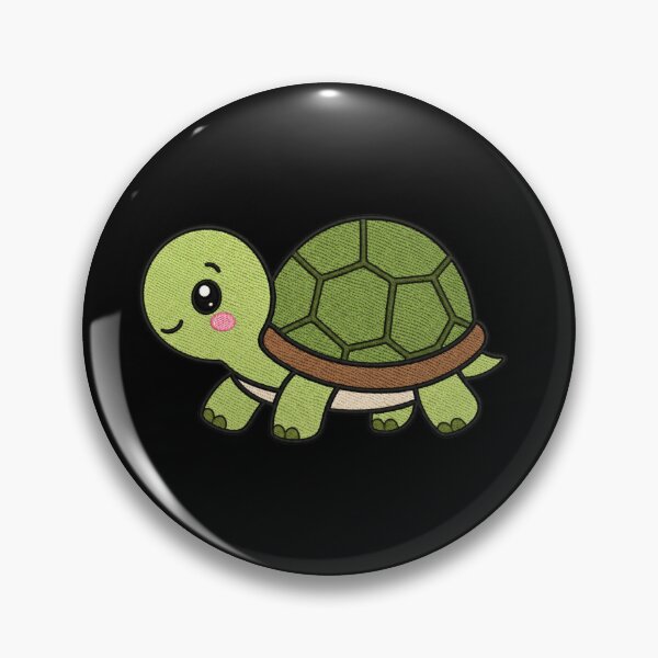 Item preview, Cute Kawaii Walking Turtle – Slow Cute Tortoise | Minimal Embroidery Style designed and sold by ColorSplash123.