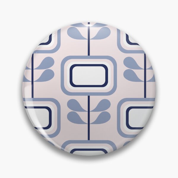 Item preview, Retro Blue and Pink Square Flowers Floral Pattern designed and sold by winterpumpkin.
