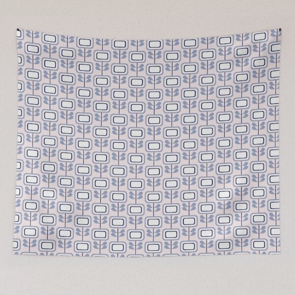 Item preview, Retro Blue and Pink Square Flowers Floral Pattern designed and sold by winterpumpkin.