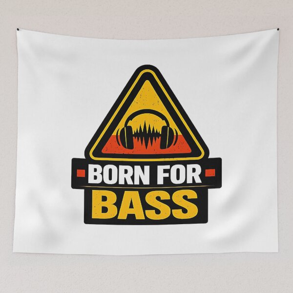Item preview, Born For Bass Warning Triangle designed and sold by  ZenRave Designs.