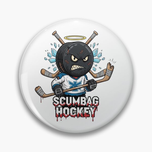 Item preview, Scumbag Hockey - Angry Puk Mascot with Broken Stick designed and sold by Threadnovax.