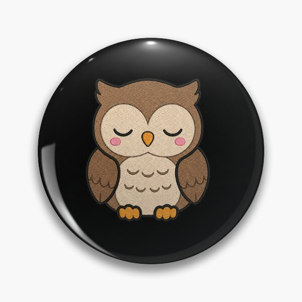 Item preview, Cute Kawaii Sleepy Owl – Adorable Sleeping Owl | Minimal Embroidery Style designed and sold by ColorSplash123.