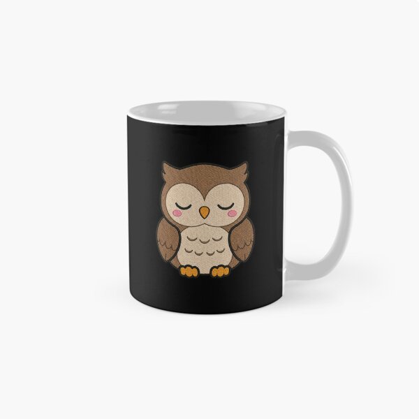 Item preview, Cute Kawaii Sleepy Owl – Adorable Sleeping Owl | Minimal Embroidery Style designed and sold by ColorSplash123.