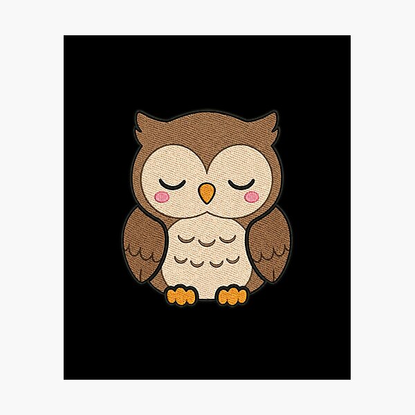 Item preview, Cute Kawaii Sleepy Owl – Adorable Sleeping Owl | Minimal Embroidery Style designed and sold by ColorSplash123.