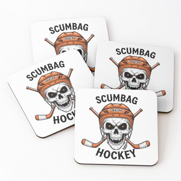 Item preview, Scumbag Hockey Skull - Skeleton Hockey Player with Crossed Sticks designed and sold by Threadnovax.