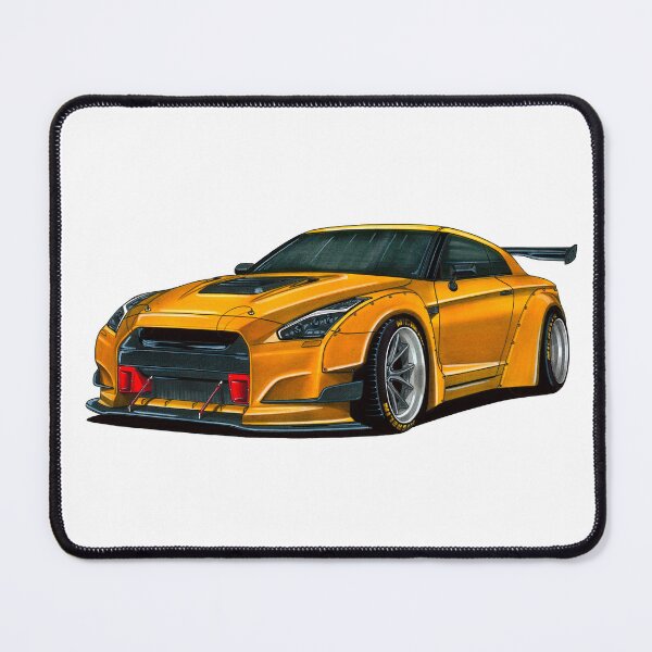 Item preview, Exclusive drawing legendary modified jdm gold sport car GT-R R35 Coupe VR38DETT Twin-turbo V6 engine designed and sold by Cars23.