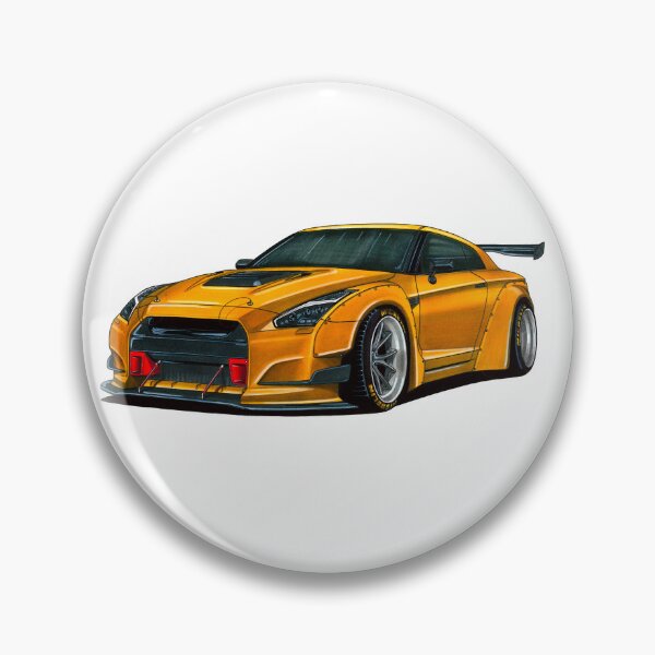 Item preview, Exclusive drawing legendary modified jdm gold sport car GT-R R35 Coupe VR38DETT Twin-turbo V6 engine designed and sold by Cars23.