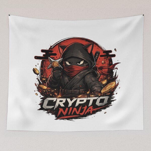 Item preview, Crypto Ninja Cat – Dark Web3 Anime Design designed and sold by YamiSociety.