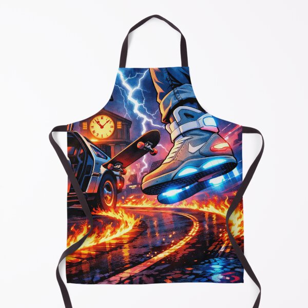 Item preview, Retro Sneaker Skateboard DeLorean Lightning Sci-Fi Poster designed and sold by Cine8.