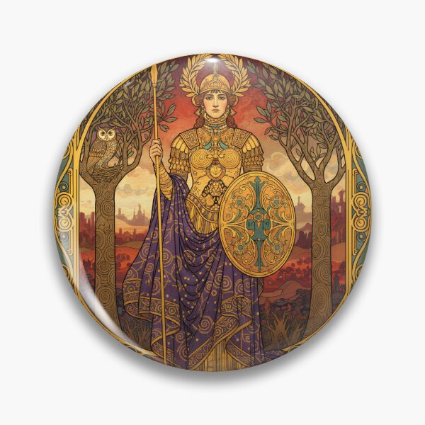 Item preview, Athena, Protectress of the People | Greek Goddess Art Nouveau Wall Decor designed and sold by Stoneflower-Art.