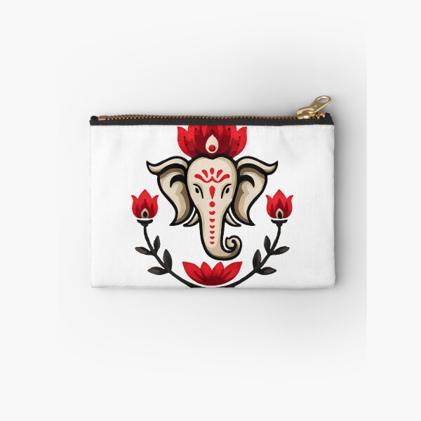 Item preview, Elephant Head Ganesha with Red Flowers - Spiritual Hindu God Digital Art designed and sold by Asapusri.