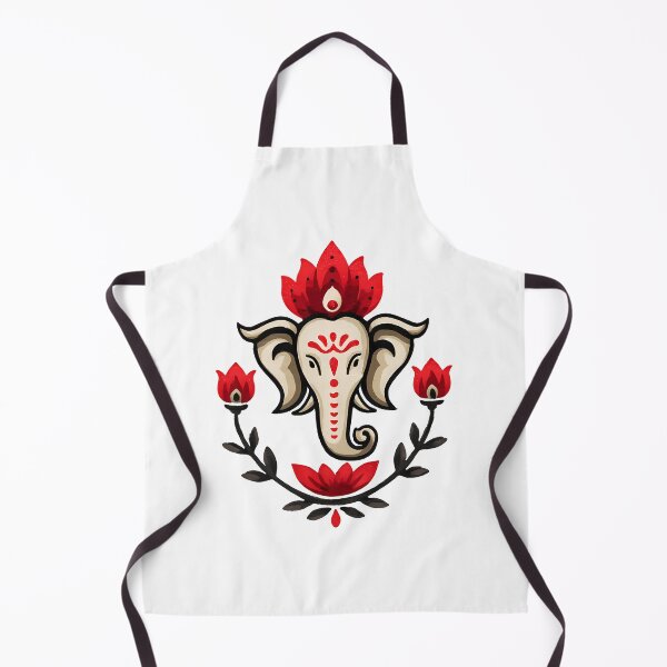 Item preview, Elephant Head Ganesha with Red Flowers - Spiritual Hindu God Digital Art designed and sold by Asapusri.