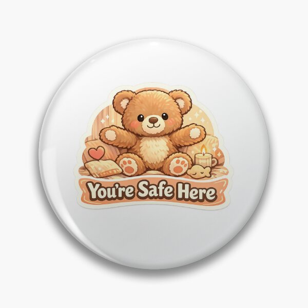 Item preview, You’re Safe Here Bear Sticker | Cute Comfort Kawaii Aesthetic designed and sold by CutePrintCorner.