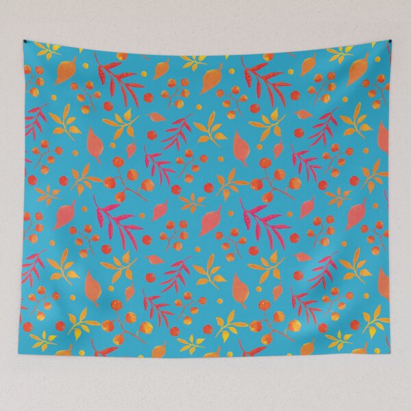Item preview, Blue version of Botanical pattern with leaves  designed and sold by studiodrchicken.
