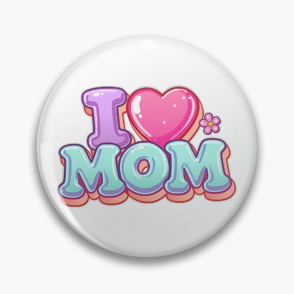Item preview, I Love Mom Kawaii Heart Retro Pastel Typography designed and sold by Lu7u.