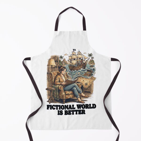 Item preview, Fictional World is Better – Vintage Pirate Book Lover Illustration designed and sold by urbinet.