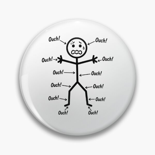 Item preview, Ouch Ouch Ouch Funny Full Body Pain Stickman Humor Back Pain Relatable Office Joke designed and sold by FerminVigo.