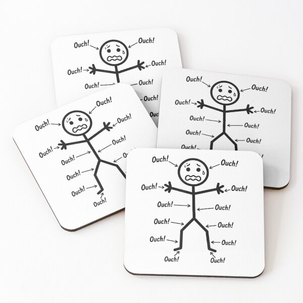 Item preview, Ouch Ouch Ouch Funny Full Body Pain Stickman Humor Back Pain Relatable Office Joke designed and sold by FerminVigo.