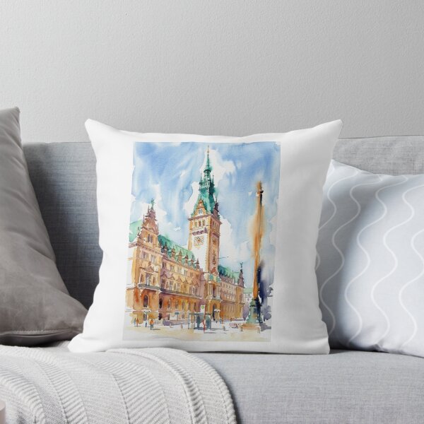 Item preview, Hamburg City Hall Watercolor designed and sold by caracatita75.