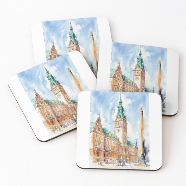 Item preview, Hamburg City Hall Watercolor designed and sold by caracatita75.