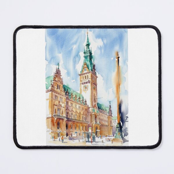 Item preview, Hamburg City Hall Watercolor designed and sold by caracatita75.