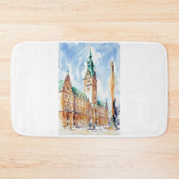 Item preview, Hamburg City Hall Watercolor designed and sold by caracatita75.