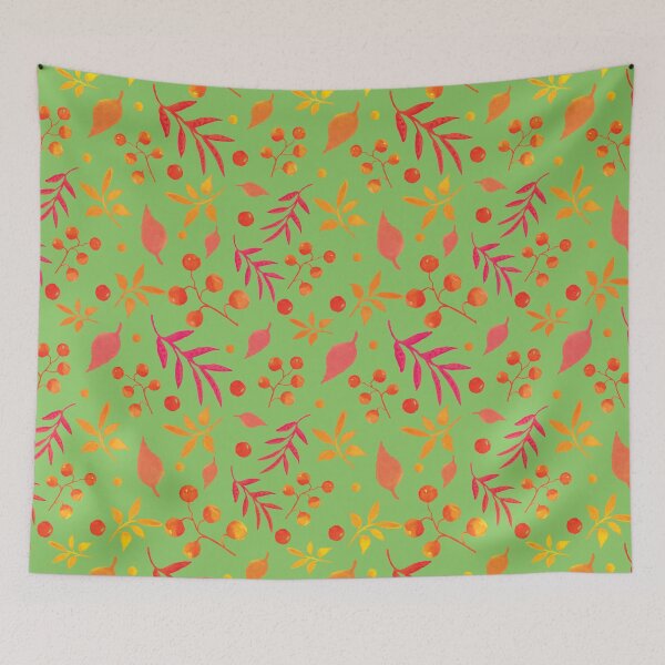 Item preview, Botanical pattern with leaves on light green background designed and sold by studiodrchicken.