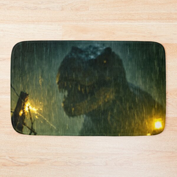 Item preview, T-Rex Rainy Night Water Glass Vibrating Dinosaur Poster designed and sold by Cine8.