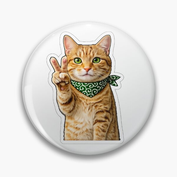 Item preview, Kawaii Japanese Cat with Green Karakusa Bandana designed and sold by SakuraMarket26.