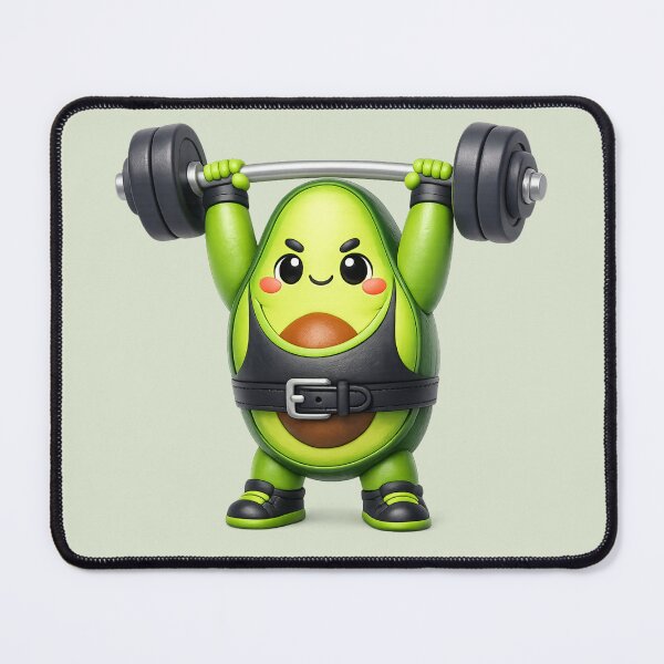 Item preview, Cute Avocado Powerlifter Kawaii Gym Cartoon | Strong Fitness Character designed and sold by Moons Studio.