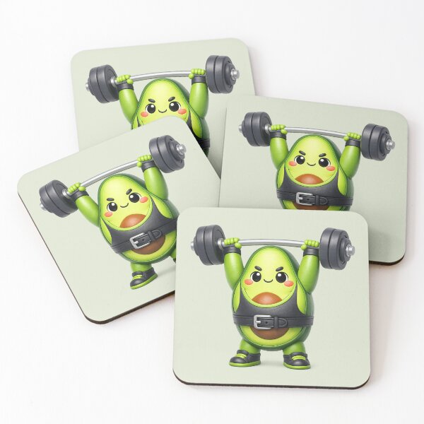 Item preview, Cute Avocado Powerlifter Kawaii Gym Cartoon | Strong Fitness Character designed and sold by Moons Studio.