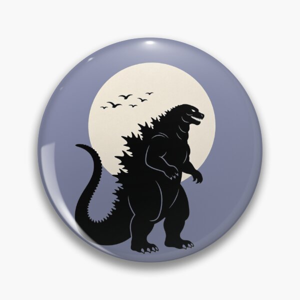 Item preview, Japandi Godzilla Moon | Minimalist Kaiju Wall Art designed and sold by Syrupulse.