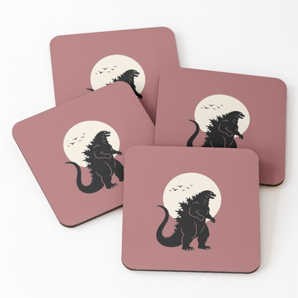 Item preview, Japandi Godzilla Moon | Minimalist Kaiju Wall Art designed and sold by Syrupulse.