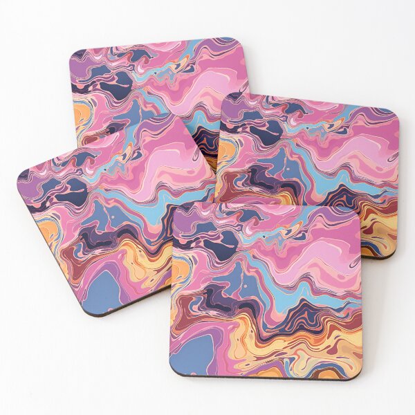 Item preview, Aboriginal Inspired Dot Art -  Wavy Pink Purple Blue Red Yellow designed and sold by GrinGalore.