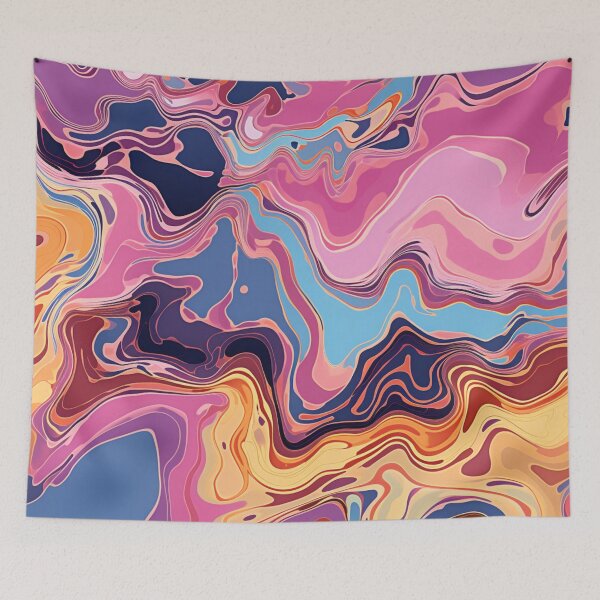 Item preview, Aboriginal Inspired Dot Art -  Wavy Pink Purple Blue Red Yellow designed and sold by GrinGalore.