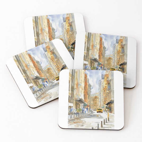 Item preview, Istanbul Golden Street Watercolor designed and sold by caracatita75.