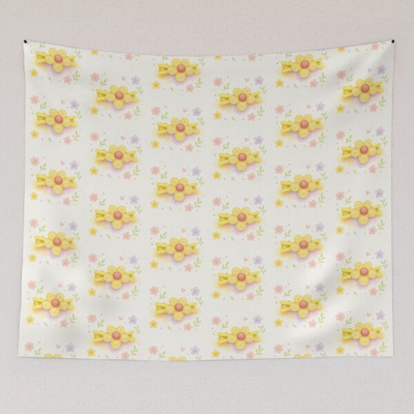 Item preview, Cute Yellow Flower Hair Clip Watercolor Illustration | Soft Pastel Floral Aesthetic designed and sold by Minerva92.