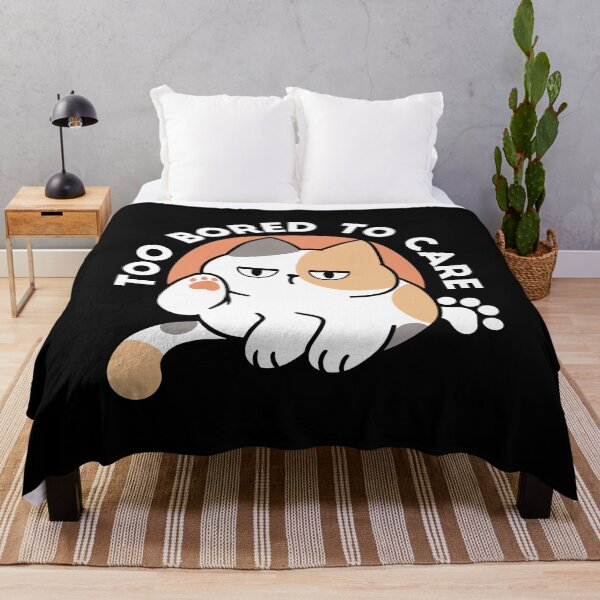 Item preview, Lazy Cat Attitude – Too Bored to Care Funny Quote designed and sold by FlinArt.