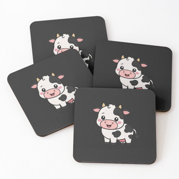 Aperçu de l'œuvre Vache mignonne et joyeuse debout – Vache souriante de dessin animé | Style de broderie minimaliste créée et vendue par ColorSplash123.